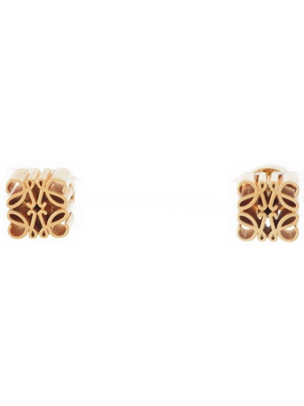 Loewe Anagram Cube Stud Earrings Gold